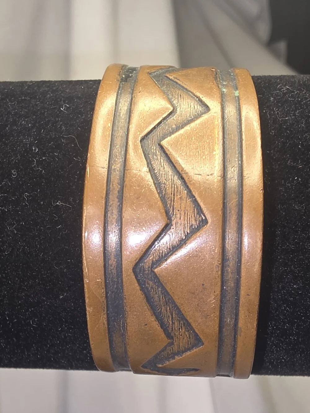 Vintage southwestern-style solid copper cuff bracelet